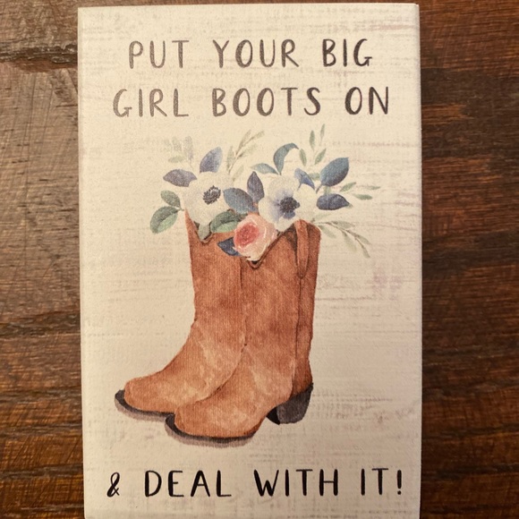 Put Your Big Girl Boots On & Deal With It Wood Tier Tray Sign CowGirl Boots Sign - Picture 12 of 15
